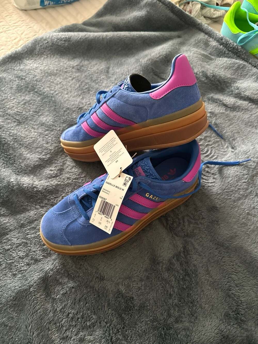 adidas Gazelle Bold W Bold Blue Lucid Pink IG4367 Women's Size 7.5 - Picture 2 of 6